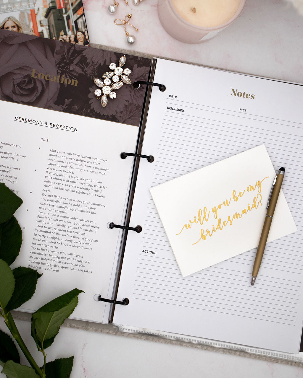 Bridesmaid Proposal Card – Elegant Gold Foil, Blank Inside
